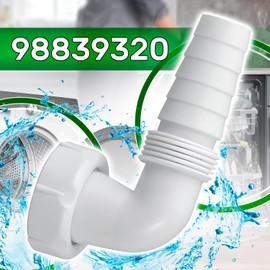 Dishwasher and Washing Machine Drain Adaptor 90° 1 Inch x 3/4 Inch with Original Code 98839320 Complete with Sealing Rings ONIX TECH
