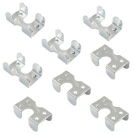 Litoexpe 8 Pcs 1/4 Inch Heavy Duty Double Rope Loop Clamps, Metal Loop End Clip Rope Clip Buckle Rope Retainer for Twisted or Braided Ropes