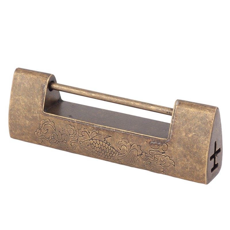 Antique Style Lock Spacing 5.9cm Auspicious Fish Lock Chinese Locks
