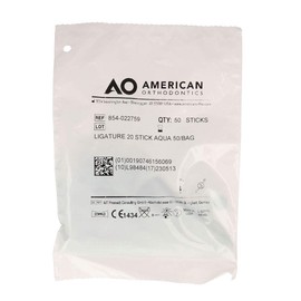 American Orthodontics Ligatures 20 Stick Light Blue | 50 Sticks/1,000 Per | Made in the USA | Hypo-Allergenic, Non-Latex, Medical Grade Polyurethane Elastic Bands | .045 Inner / .115 Outer Diameter