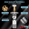Upgraded Bathroom Sink Plug, 304 Stainless Steel Pop Up Drain