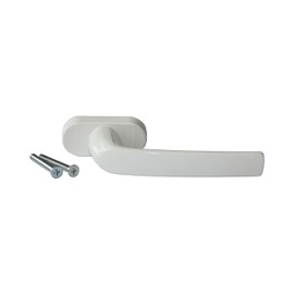 Roto Samba TS10629 Window Handle with Logo, with Screws, Pin Length 37 mm, Traffic White, 14.5 x 2.8 x 5.6