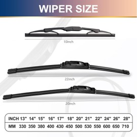 3Pcs Windshield Wiper Blades for Jeep Compass 2007-2016, Original Equipment Replacement Automotive Windshield Wiper Blades for My Car - 22"/20"/10" (Set of 3) U/J HOOK