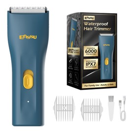 ENSSU Cordless Hair Clippers for Men - Waterproof Beard Trimmer with Ceramic Blade, Rechargeable Electric Hair Cutting Kit for Adults and Kids, Blue