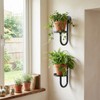 Wall Plant Holder Set of 2 for Outdoor, Metal Hanger