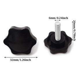 Honbay - perilla de mano M6 x 20 mm para apriete de tornillo de extracción rápida