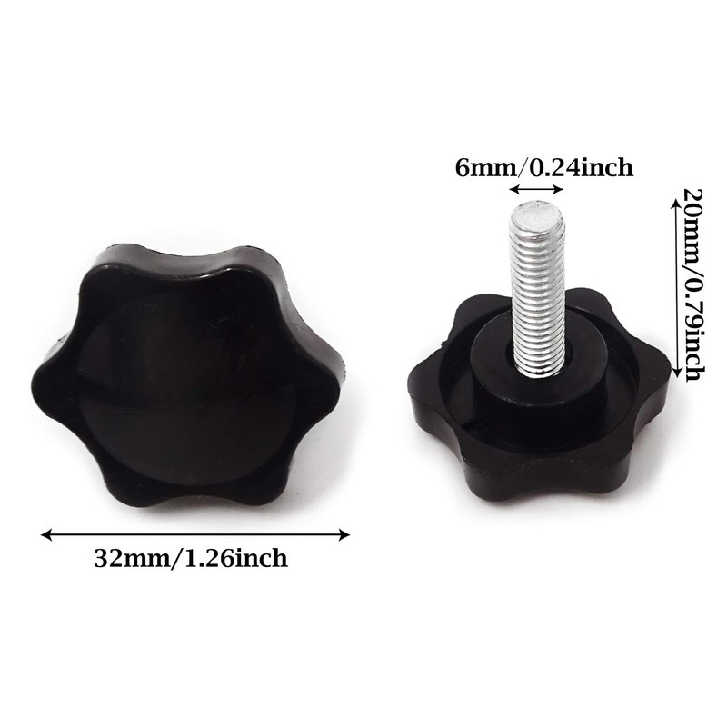 Honbay - perilla de mano M6 x 20 mm para