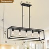 Yusist 5-Light Dining Room Light Fixture,Black Farmhouse Kitchen Island Lighting,Rustic