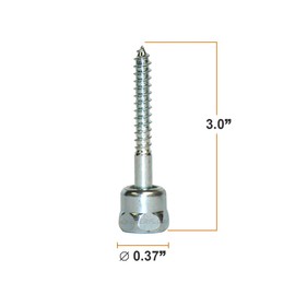 Everflow Sammys 8010957-50 GST 30 3/8 Inch Screw Vertical Threaded Rod Anchor Designed for Wood, Easy to Use, No Pre-Drilling Required, Steel with Zinc Finish, 1/4 x 3 Inch Screw Length - (Pack of 50)