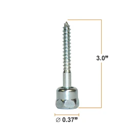 Everflow Sammys 8010957-50 GST 30 3/8 Inch Screw Vertical Threaded Rod Anchor Designed for Wood, Easy to Use, No Pre-Drilling Required, Steel with Zinc Finish, 1/4 x 3 Inch Screw Length - (Pack of 50)