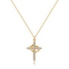 BNREOZA 1 Piece Diamond Set Cross Necklace with Twisted Crown,