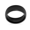 Plain Simple Dome Black Couples Titanium Wedding Band Ring for
