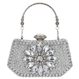 COAIMANEY Womens Sparkly Rhinestone Glitter Clutch Purse Evening Handbag Shoulder Bag for Wedding Party Prom