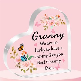 JETTOP Granny Gifts-Gifts for Granny Birthday Christmas Mothers Day Best Granny Ever Acrylic Plaque Gifts