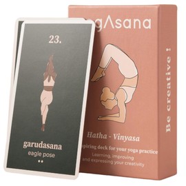 Set of 80 Hatha Vinyasa Yoga Cards - All Levels: Beginner to Yoga Teacher - Accessible to All - Yoga Cards with Yoga Postures for Adults - Instructions for Creating Sequences
