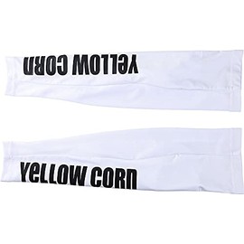 Yellow Cone YAS-001 Reflective Logo Character Protective Arm Shade, Removable with Hard Elbow Protector, 2-Way Knit/Mesh, White, One Size Fits All, white
