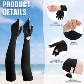 Lyaciomn Women UV Long Sun Protection Gloves Touchscreen Arm Sun Driving Gloves UPF 50+ for Outdoor Sports Cycling Pink