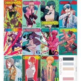 Chainsaw Man Manga Collection 11 Book Set volumes 1-11 by Tatsuki Fujimoto & Juliet Music Magnetic Bookmarks