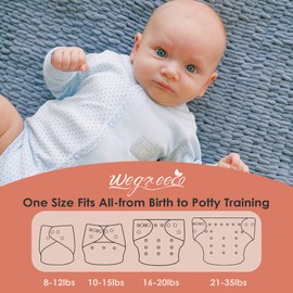 Wegreeco - Pañales lavables y reutilizables con bolsillo para bebé, paquete de 5 + 5 rayón hechos de bambú (rosa femenina)