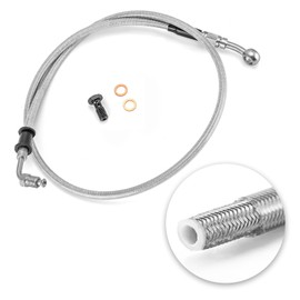 Mofun 38" Extended Length ABS Upper Braided Brake Line Kit For 16-18" Handlebar Compatible with Harley Softail Street Bob 2018-2024, Fit Softail Heritage Classic Low Rider, Chrome Stainless Steel