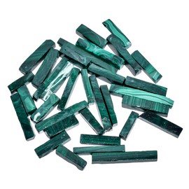 GEMKORA™ 50 carats Natural Malachite Gemstone Wholesale Flat Bars Lot, Jewelry Making Loose Gemstone, Polished Decor Specimen, DIY, Wire Wrapping, Healing Crystals, Bulk Gemstone Deal, 4 to 5pcs