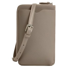 [Four leaf] [Genuine Leather Texture, Compact and Thin] Stylish Genuine Leather Smartphone Shoulder Bag Wallet Mobile Shoulder Bag Women's Crossbody Lightweight Wallet Integrated Elegant Stylish