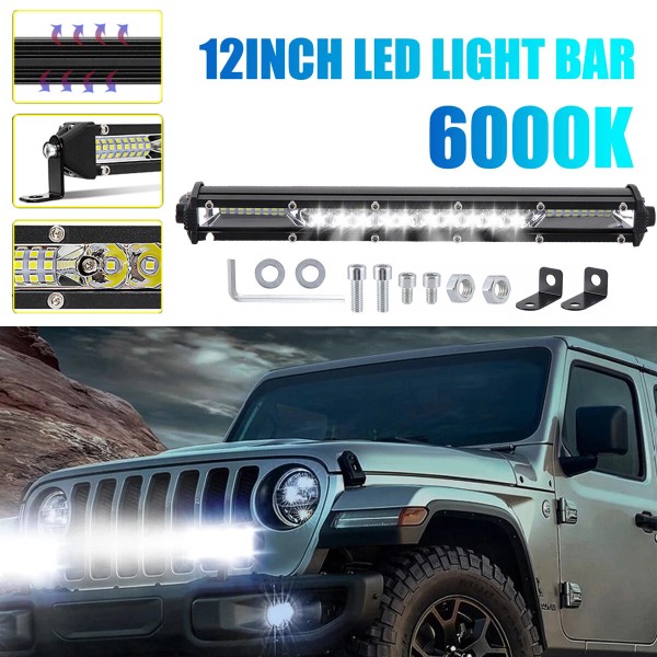 Unbranded 12" inch LED Work Light Bar Combo Spot Flood