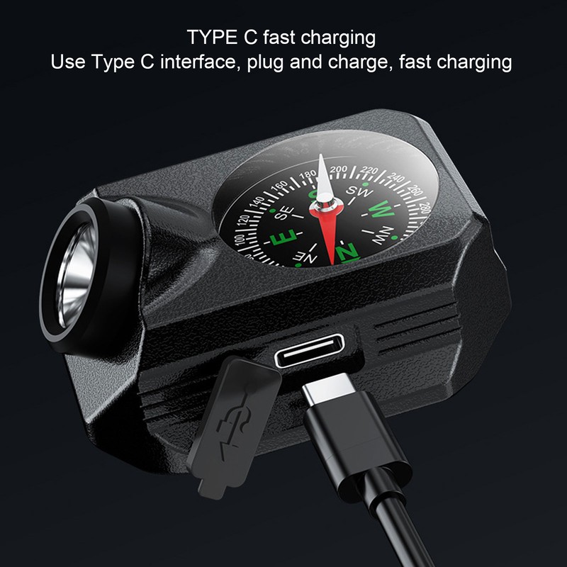 Wrist Flashlight Waterproof Rechargeable 5 Modes Watch Flashlight with Compass