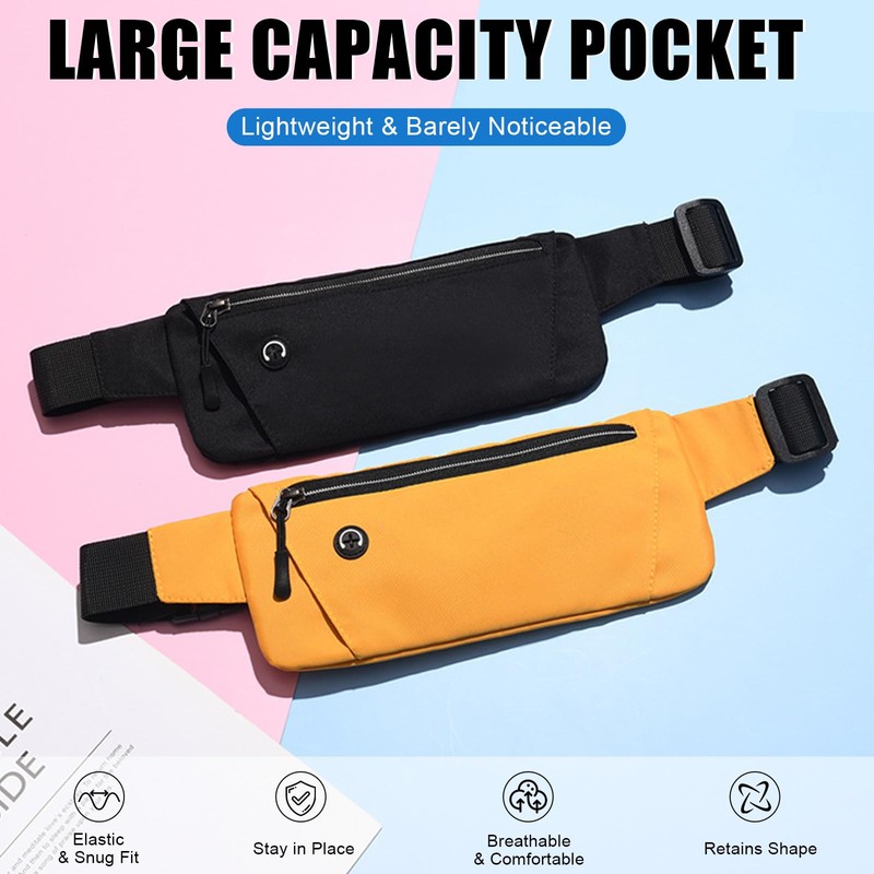 Mayoii Running Belt with Waterproof Adjustable Study Strap, Slim Lightweight