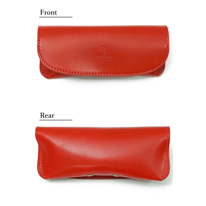 Prof Line Tochigi Leather, Japanese Glasses Case, Genuine Leather, Slim,