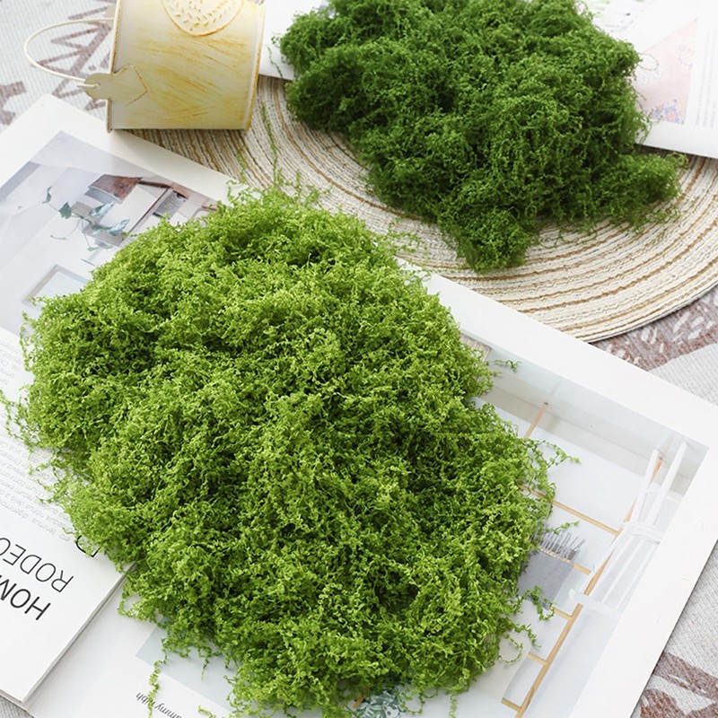 Muschio Finto per Decorazioni 100g, Muschio Stabilizzato Nylon, Artificiale Muschio