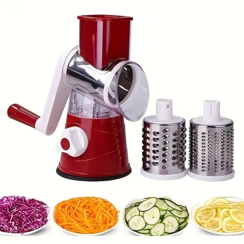 RJP Rotary Cheese Grater & Vegetable Slicer with Three Drum