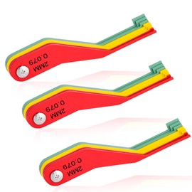 DITKOK 3 Pack 9-Piece Metal Brake Pad Gauge Set, Brake Gauge Measure Tool to Quickly Measure Brake Pad Wear, Brake Pad Thickness Gauge for Most Cars, Easy to Read Color Coded - 2mm to 12mm