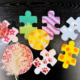 Punch Needle Kits for Girls Women Beginners,Embroidery Kit Tool Threader Fabric Hoop Yarn,6pcs Coaster Jigsaw Pattern(No Glue),for Family Leisure Activities,Handcraft