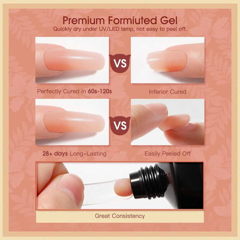 ROSALIND 60ml Poly Nail Extension Gel, Rouge Poly Gel Neutral