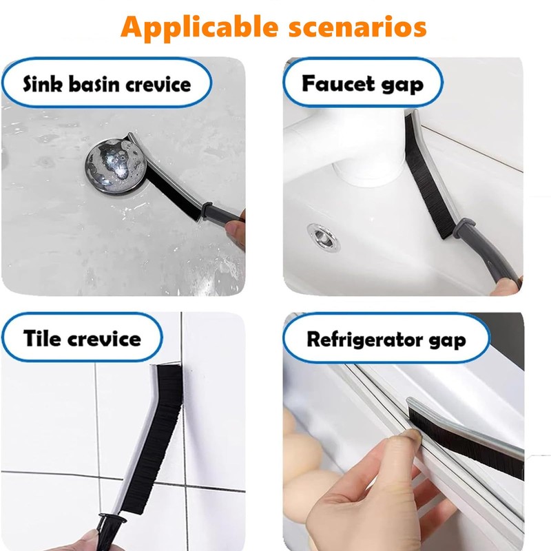 Kitchen Crevice Cleaning Brush Set,Multi Purpose Hard Bristle Brushes,Scraper,Rubber Gloves