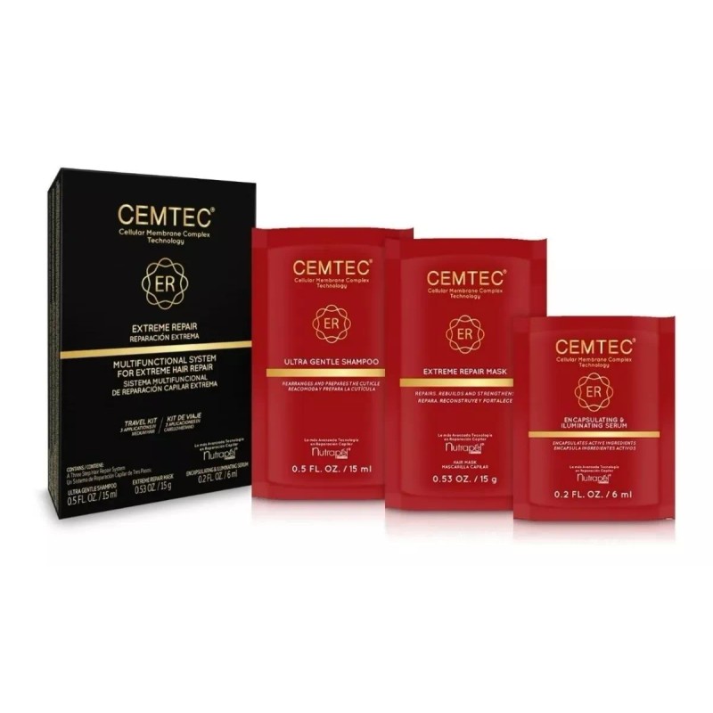 Nutrapel Kit Viaje Cemtec Sistema Multifuncional Reparación Capilar