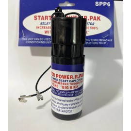 Hard Start SPP6 Hard Start Kit Capacitor Relay 1/2HP-10HP Increases Torque 500% Power.R.Pak