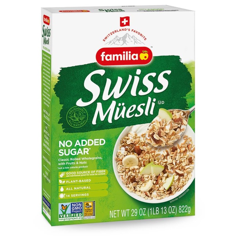 Familia Swiss Muesli Cereal, 0g Added Sugar, Energy-Packed Cereal with