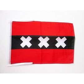 AZ FLAG Amsterdam Flag 18'' x 12'' Cords - Netherland Small Flags 30 x 45cm - Banner 18x12 in
