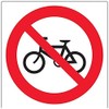 V Safety No Cycling Symbol Prohibition Sign - 200mm x