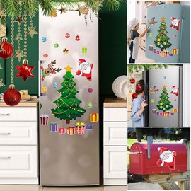 Christmas-themed Magnetic Stickers,Magnetic Christmas Tree for Refrigerator Decorations,Christmas Fridge Magnets Christmas Fridge Santa Refrigerator Magnets,DIY Magnetic Xmas Sticker for Fridge (A)
