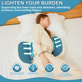 YZCCtixi Pregnancy Pillows, Maternity Pillows for Pregnancy Women Faux Fur Luxury Maternity Pillow, Pillow - Support for Back, Legs, Belly, HIPS,Blue