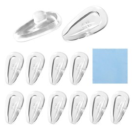 HiCycle2 Eyeglasses Nose Pads, Upgraded Soft Silicone Eyeglass Nose Pads, 6 Pairs of Push-in Glasses Nose Pad Set with Screwsdriver (Push-in,14 * 7mm)
