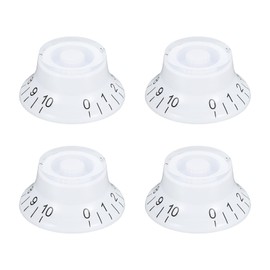 sourcing map 4PCS Guitar Top Hat Bell Knobs, Volume Tone Control Knobs for Electric Guitar Bass, White