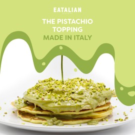 EATALIAN by AMZ BETTER Pistachio Flavoured Topping, Sweet Protein Cream in 10 oz/300g Squeezer, Made in Italy, Pistachio Sauce Ideal for Decorating Ice Cream, Desserts and Dubai Chocolate