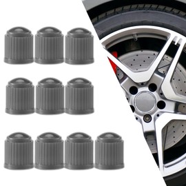 Piburth Tire Stem Valve Caps with O Rubber Ring, Dustproof Airtight Seal Wheel Stem Covers, Universal Accessories for Cars, SUVs, Bicycles,Trucks and Motorcycles (Gray, 10PCS)