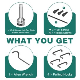 MARKETTY UP-1 Ultimate Hub Fan Blade Blower Wheel Puller Perfect for 5/8" Belt Drive and 1/2" Or Less Direct Drive Motor Shafts