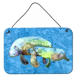 Caroline's Treasures 8660DS812 Manatee Wall or Door Hanging Prints Aluminum Metal Sign Kitchen Wall Bar Bathroom Plaque Home Decor, 8x12, Multicolor