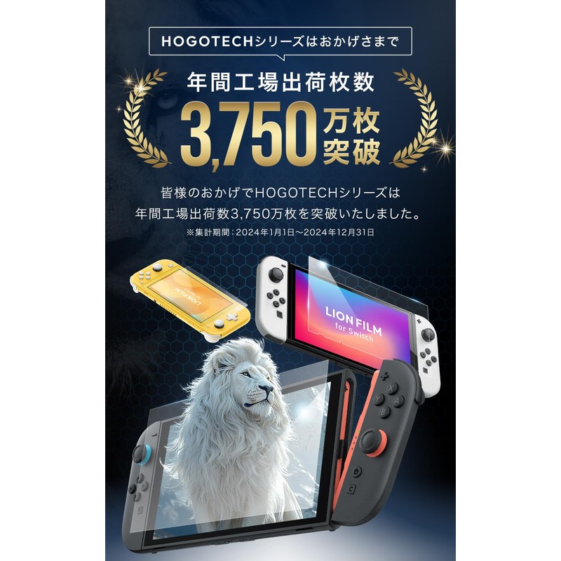 LION FILM HOGOTECH (Made in Japan, Unbreakable) Switch Protective Film,